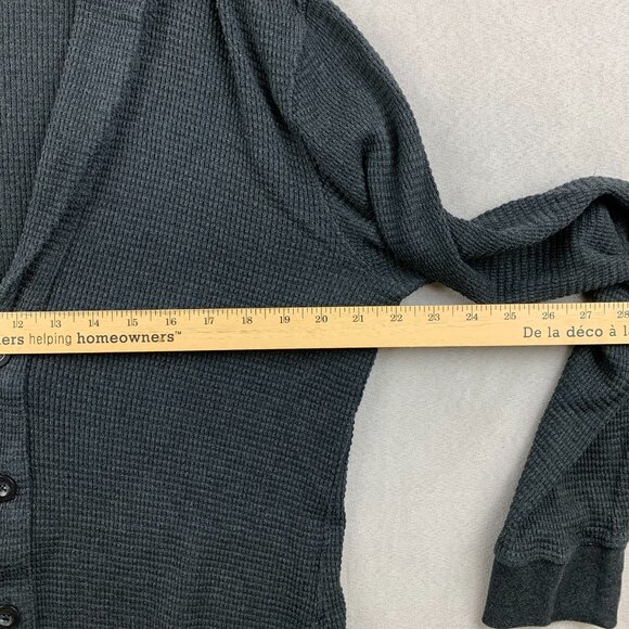 Ralph Lauren Black Label Mens Sweater Medium Black Waffle Shawl Cardigan Pima - Picture 8 of 10